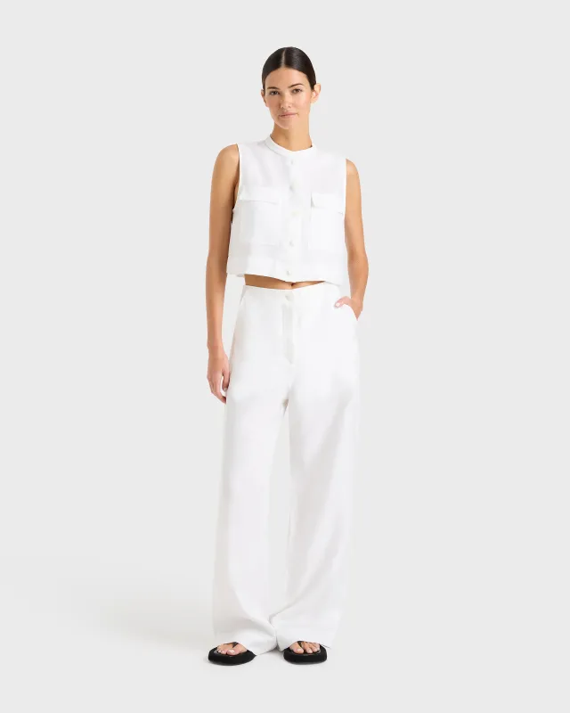 Delphi Tailored Pant - White made by Bondi Born