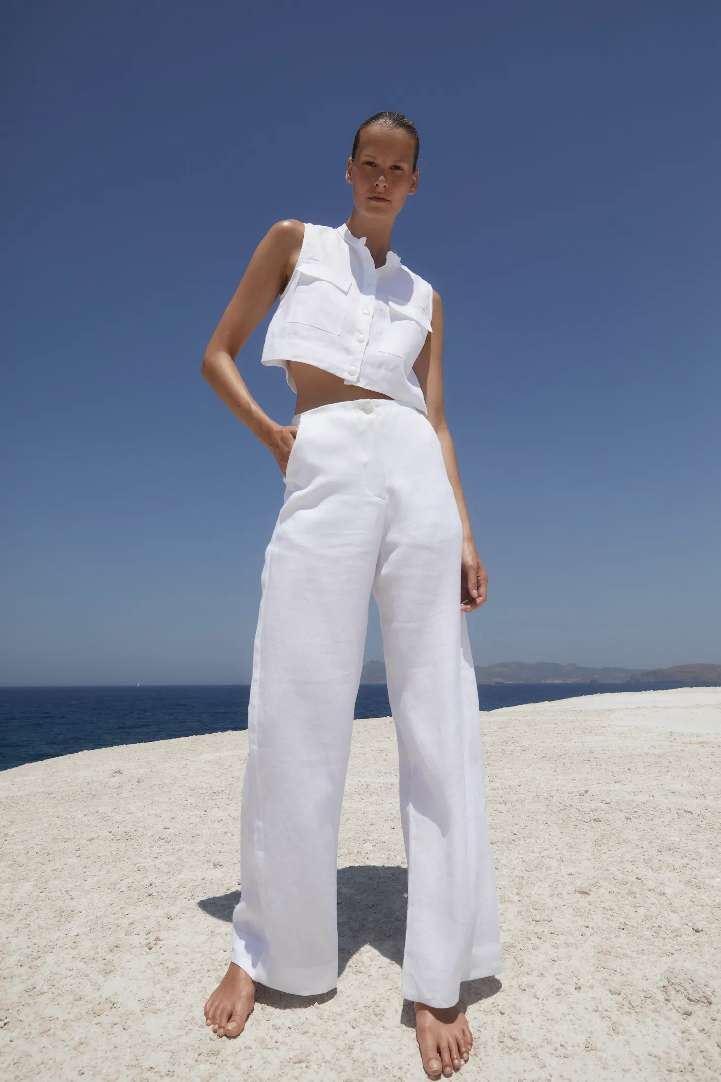 Delphi Tailored Pant - White sold by Bondi Born product image thumbnail 2