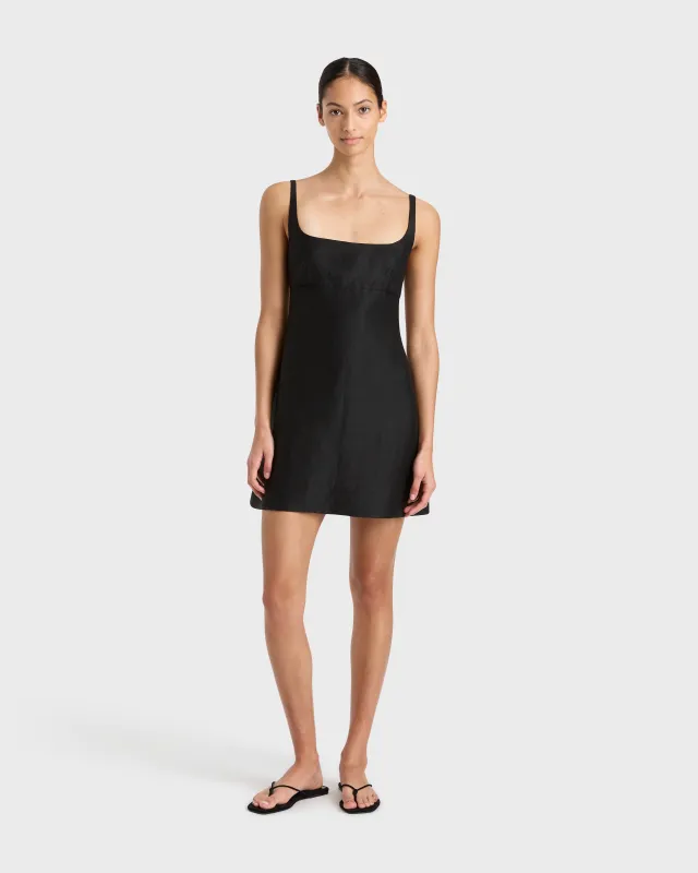 Bormio Exposed Back Mini Dress - Black sold by Bondi Born