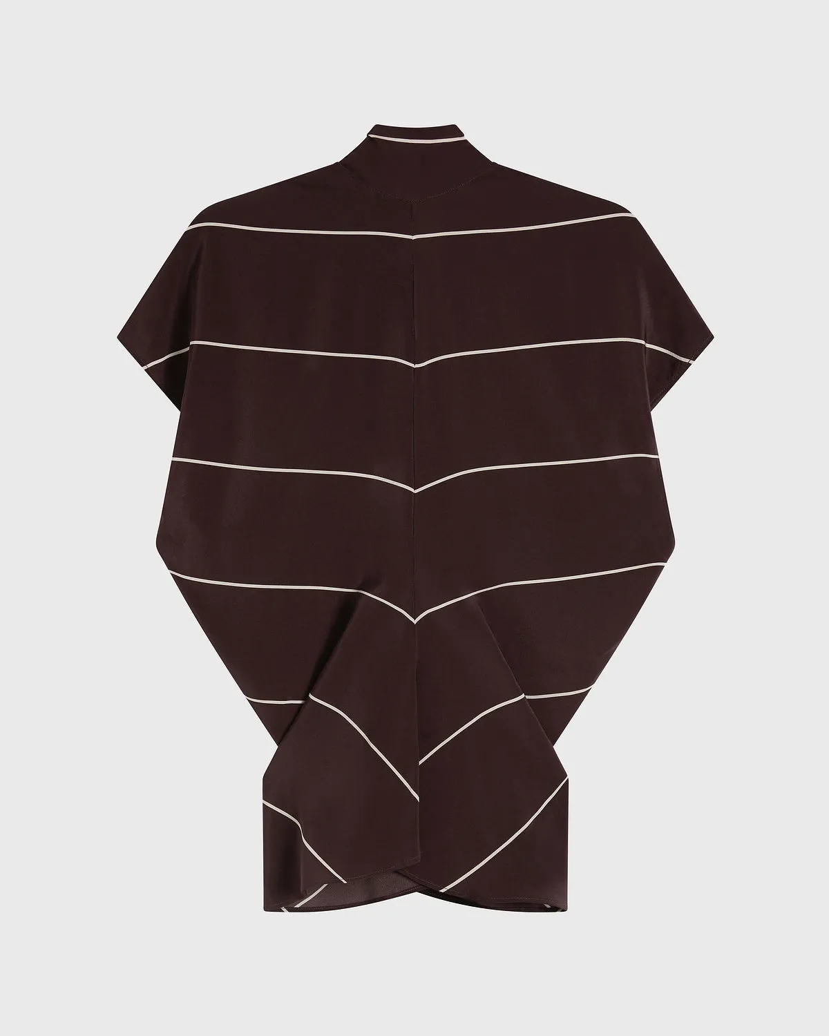 Orta Silk Tie Neck Top - Mocha Stripe sold by Bondi Born product image thumbnail 4