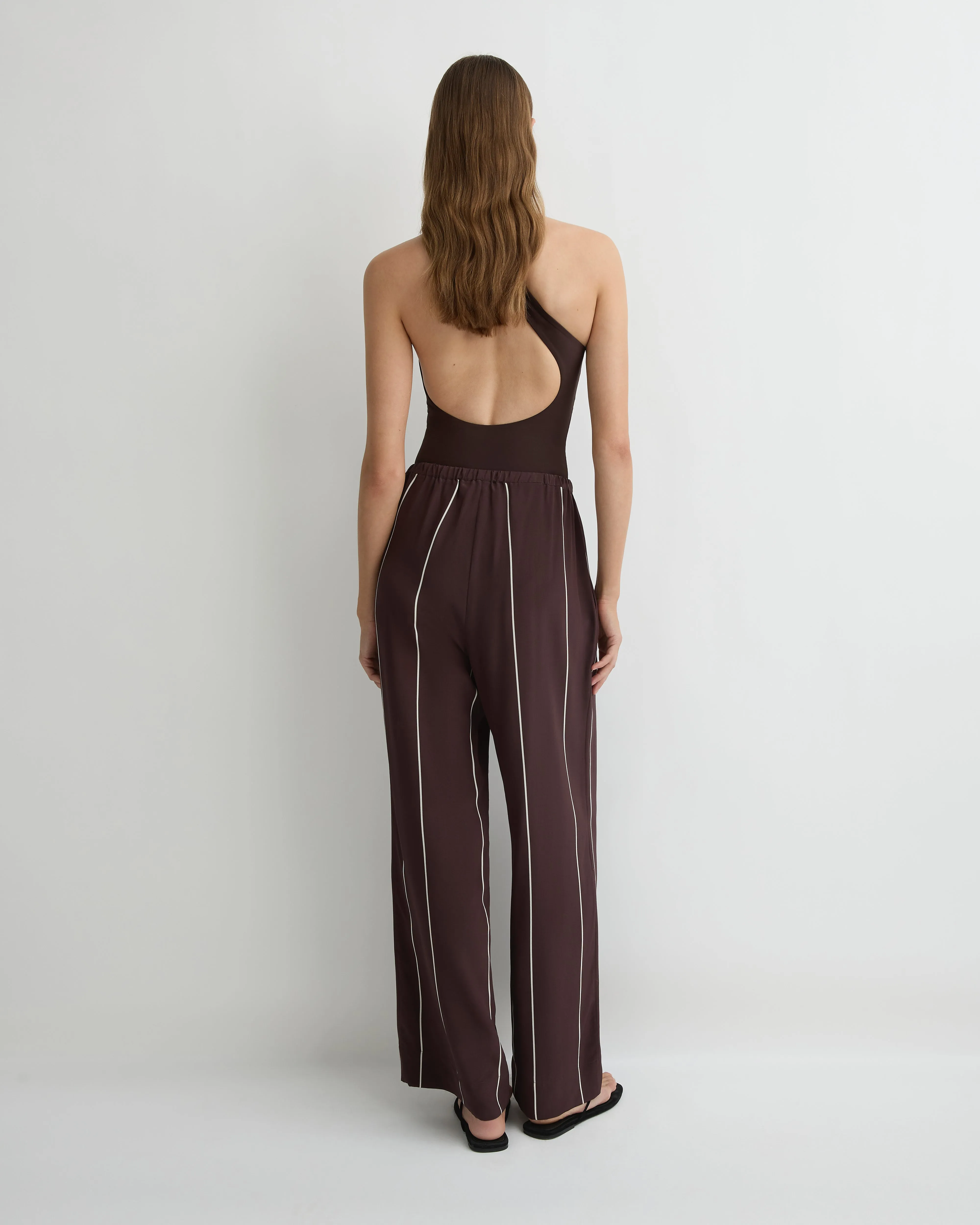 Orta Silk Pant - Mocha Stripe sold by Bondi Born product image thumbnail 3