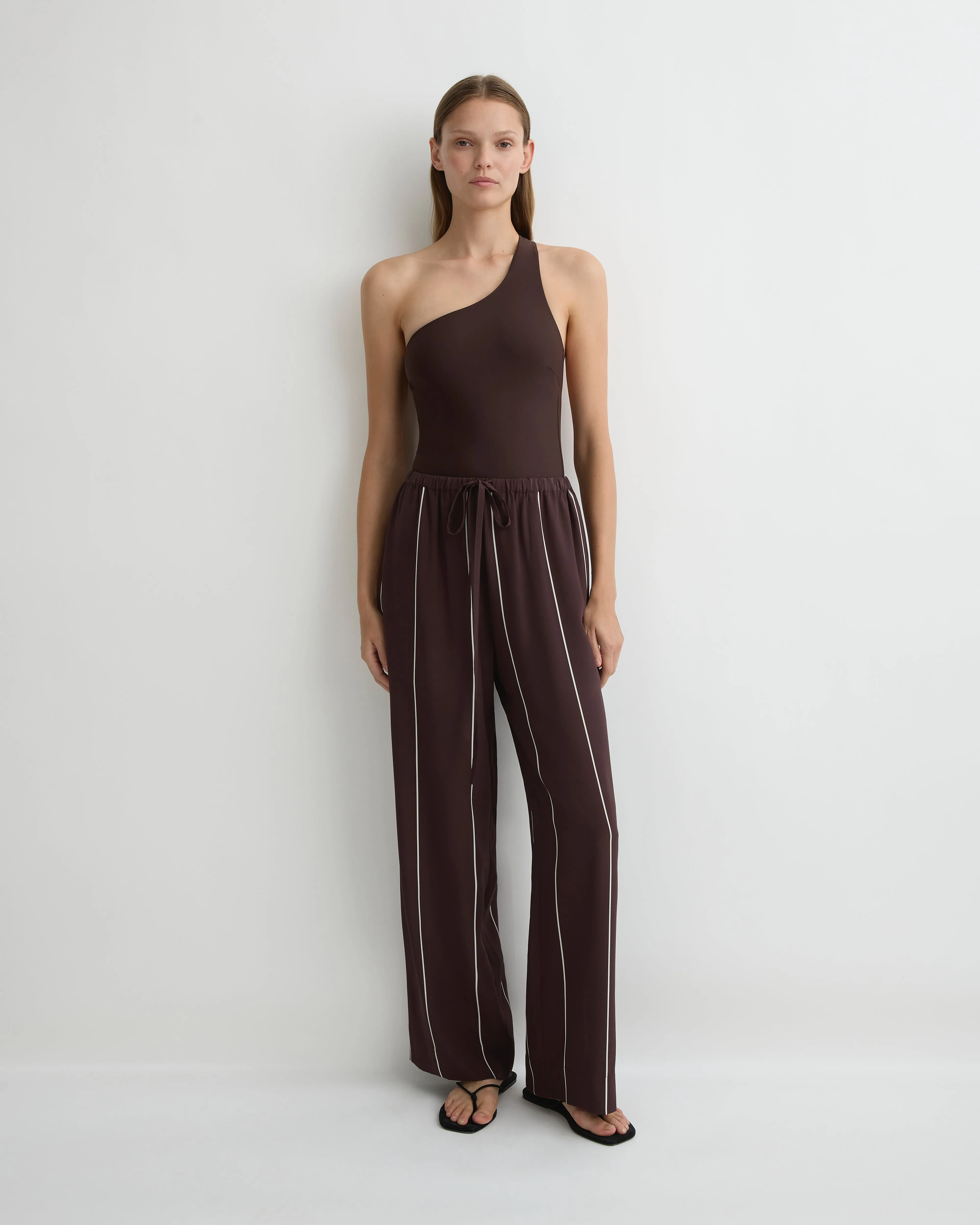 Orta Silk Pant - Mocha Stripe sold by Bondi Born product image thumbnail 2