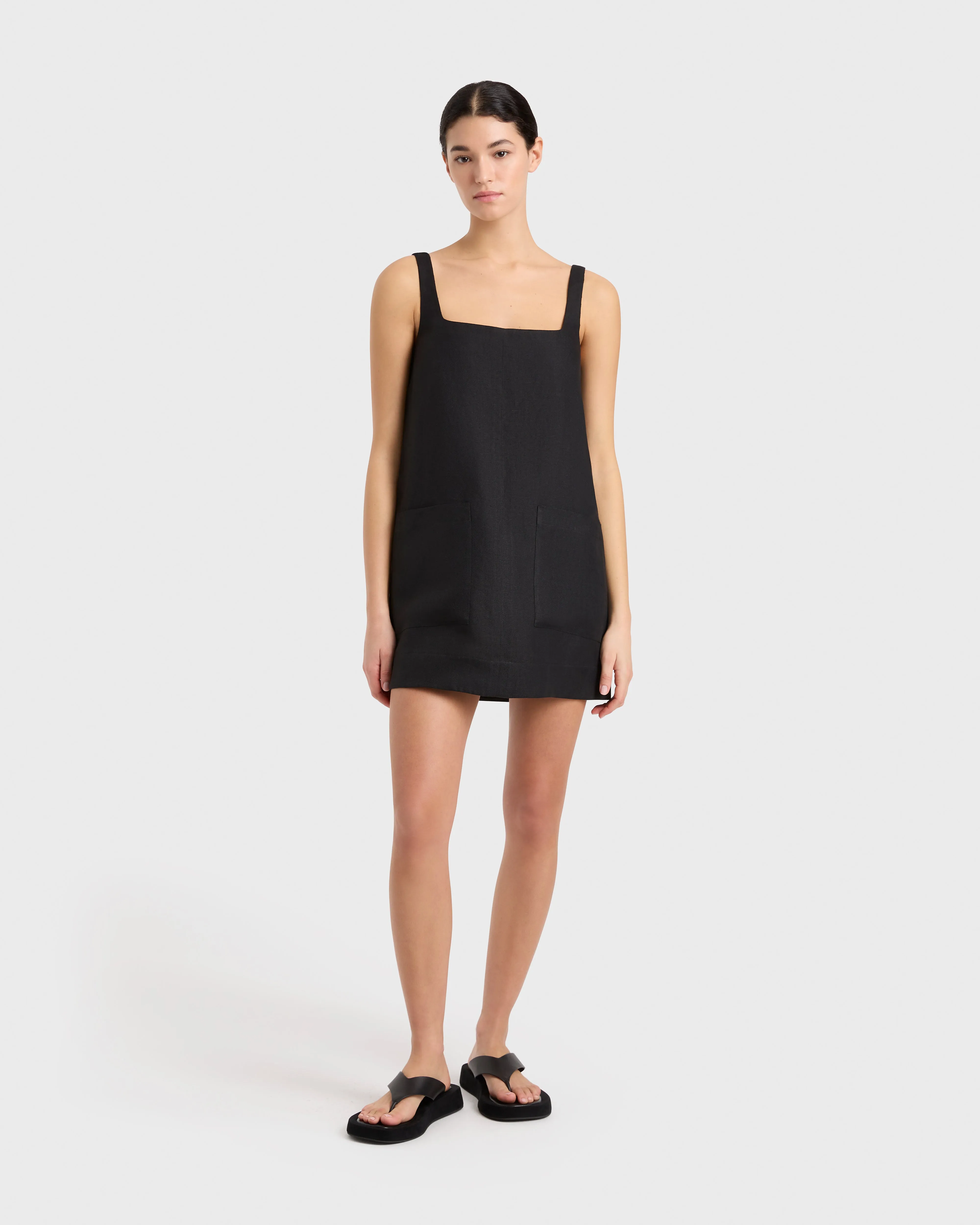 Delphi A-line Mini Dress - Black sold by Bondi Born