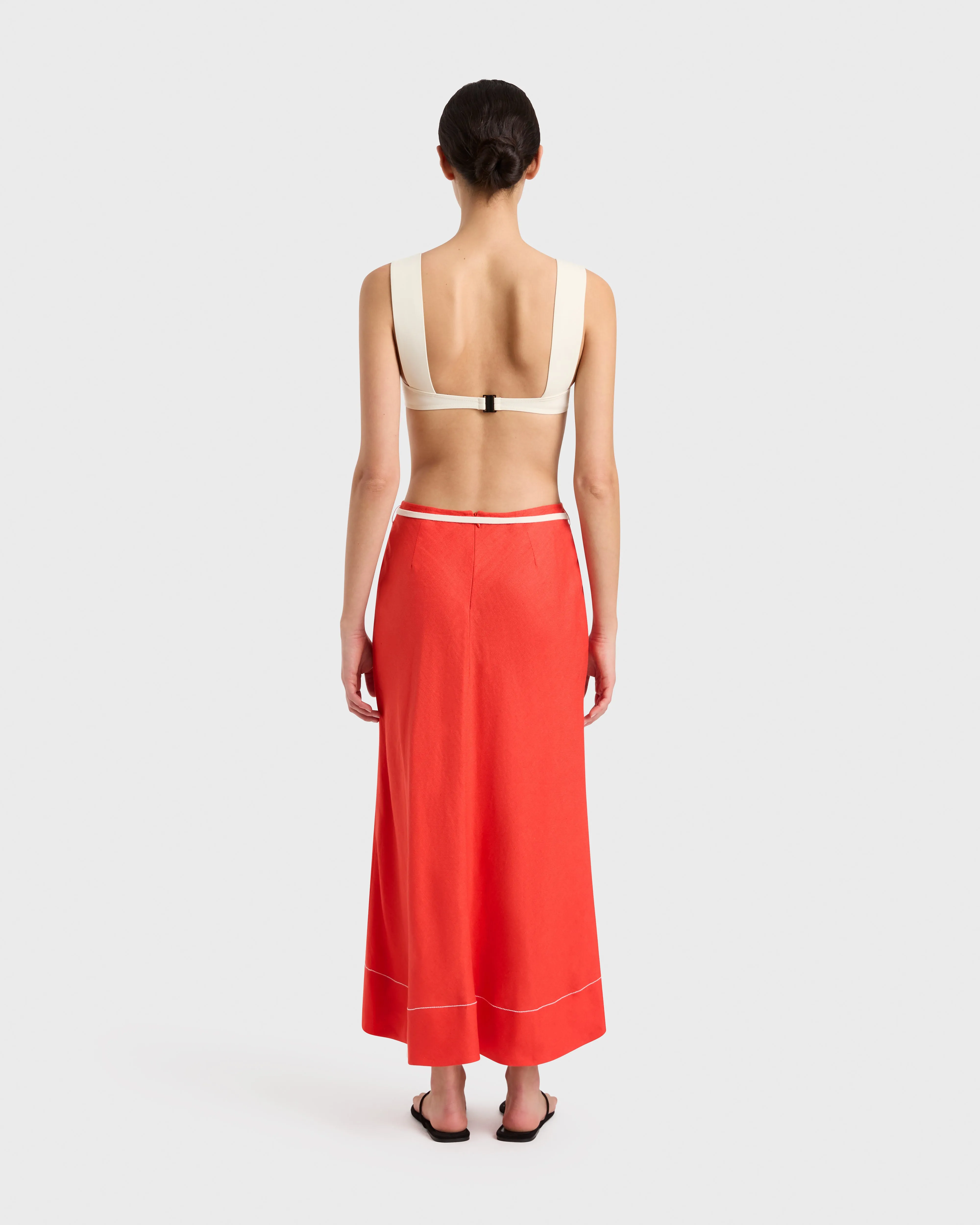 Delphi Bias Cut Maxi Skirt - Scarlet sold by Bondi Born product image thumbnail 3