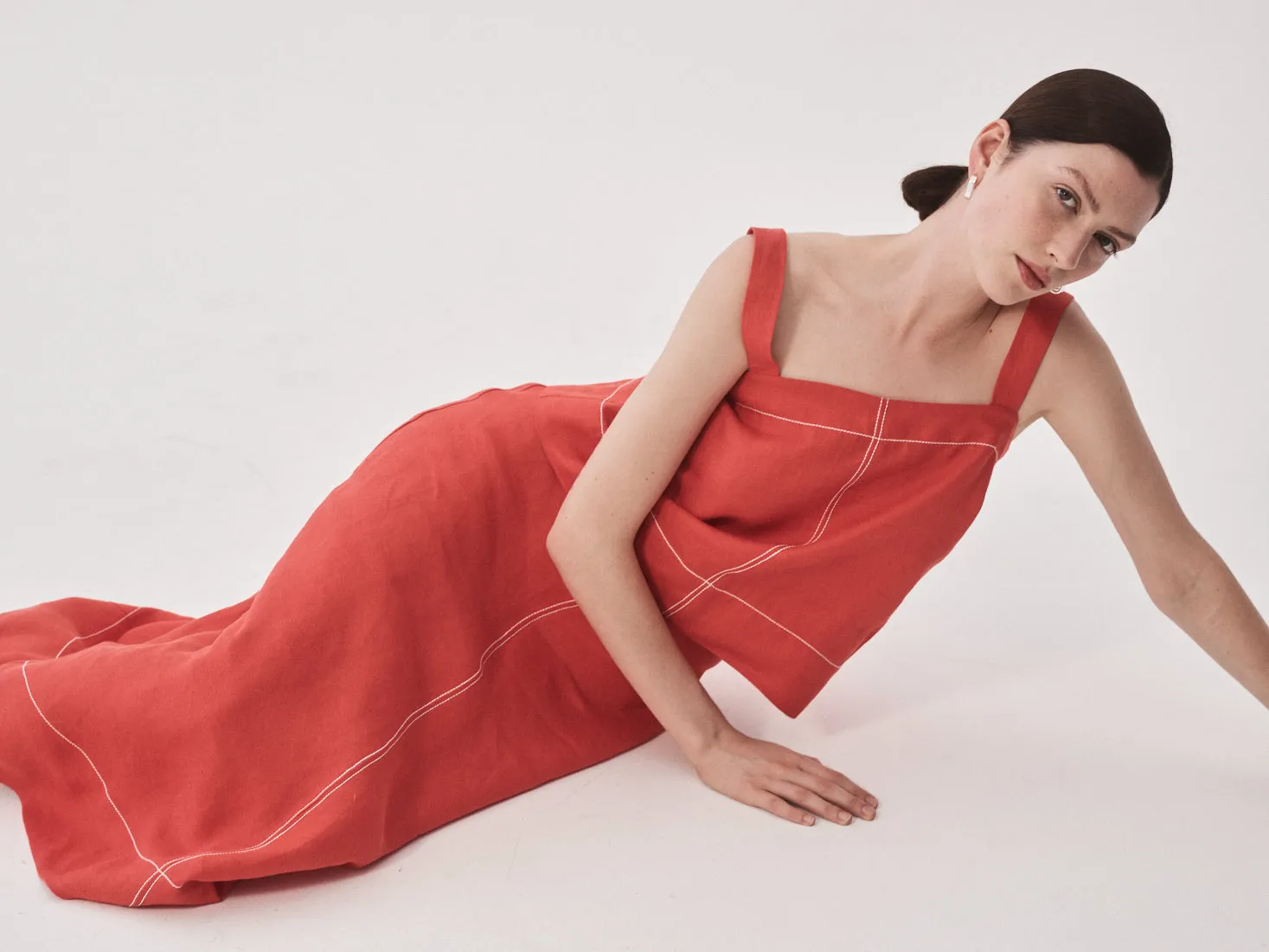 Delphi Bias Cut Maxi Skirt - Scarlet sold by Bondi Born product image thumbnail 2