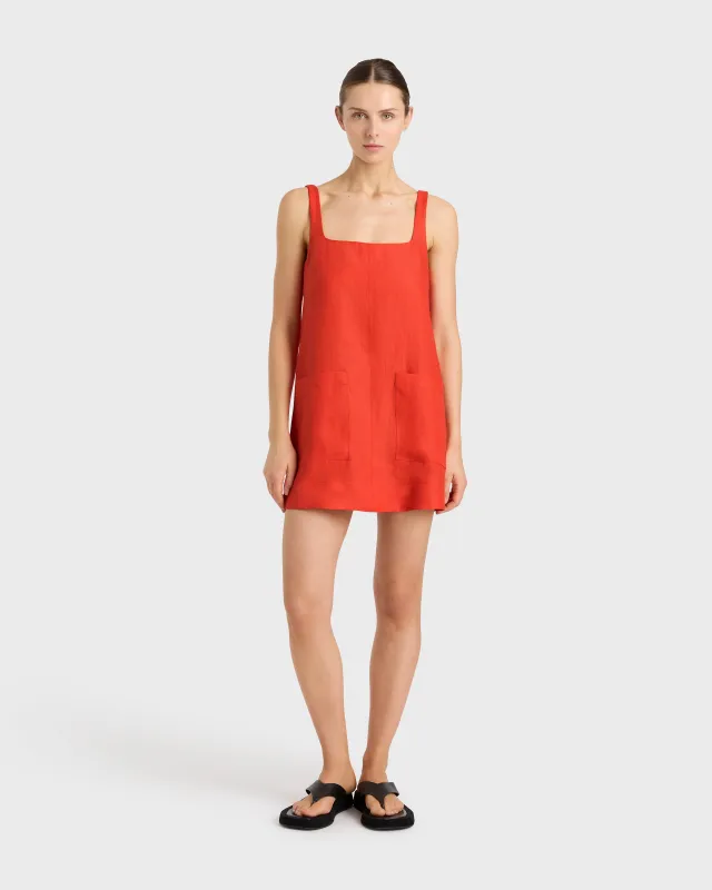 Delphi A-line Mini Dress - Scarlet sold by Bondi Born