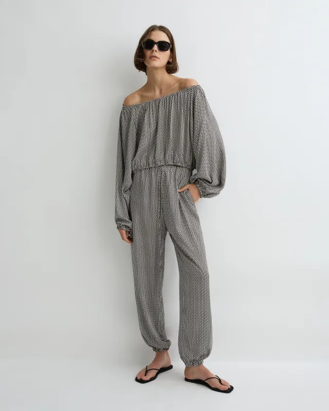 Salema Balloon Pant - Mocha Dot sold by Bondi Born