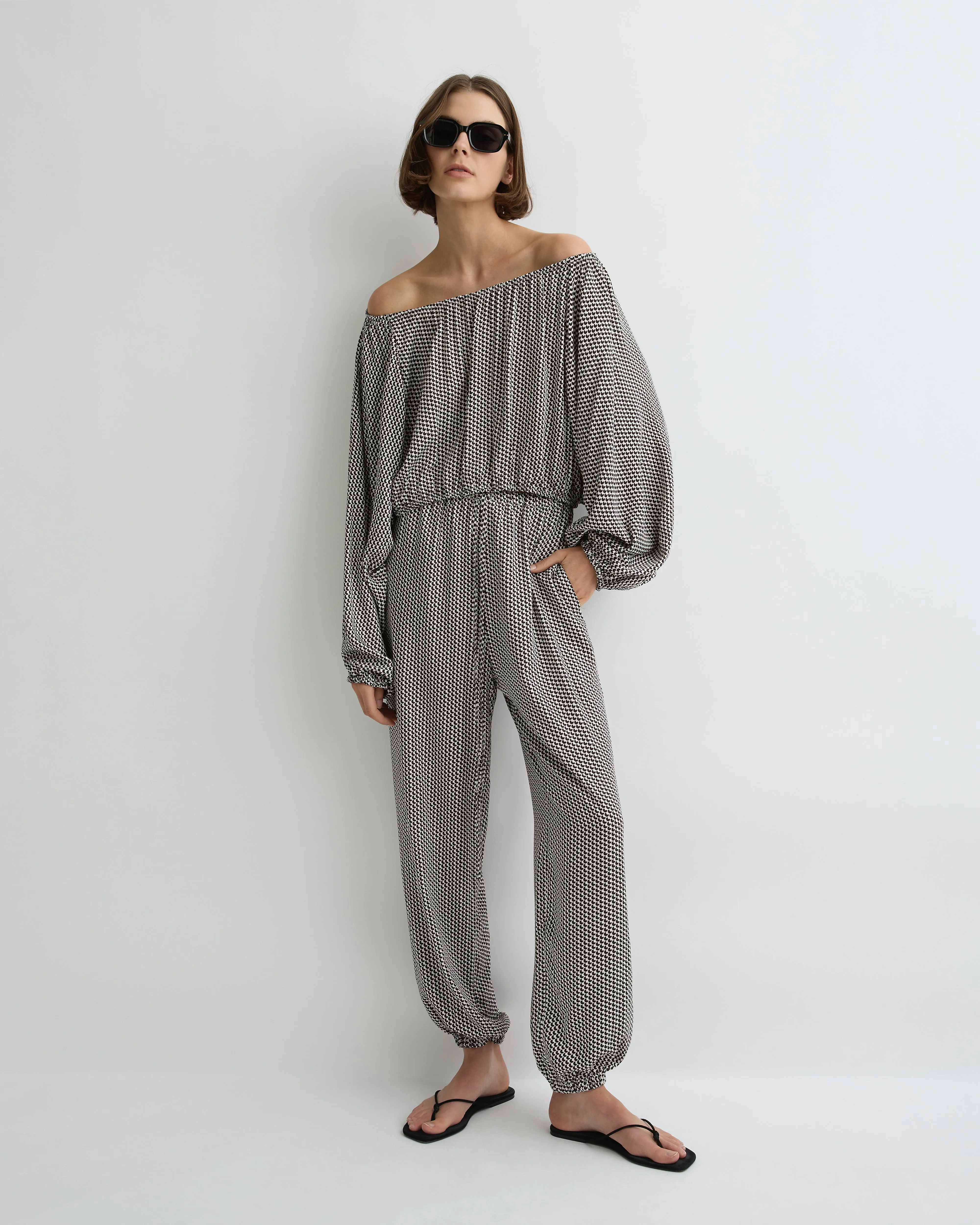 Salema Balloon Pant - Mocha Dot sold by Bondi Born