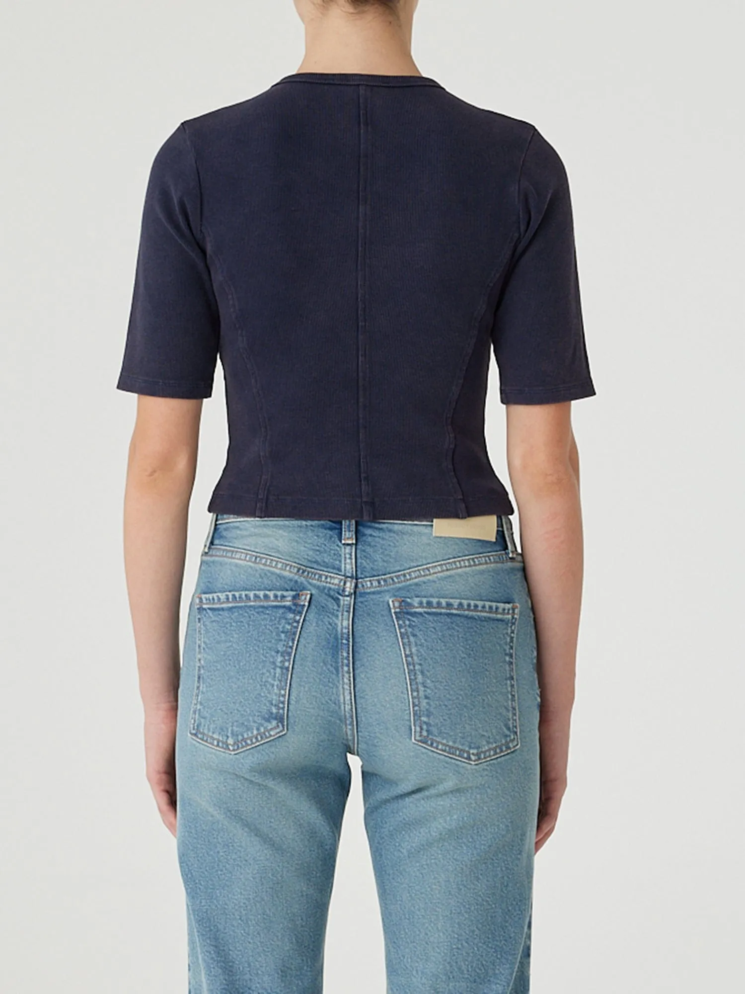 Panelled Rib Tee Smokey Blue sold by Nobody Denim product image thumbnail 3
