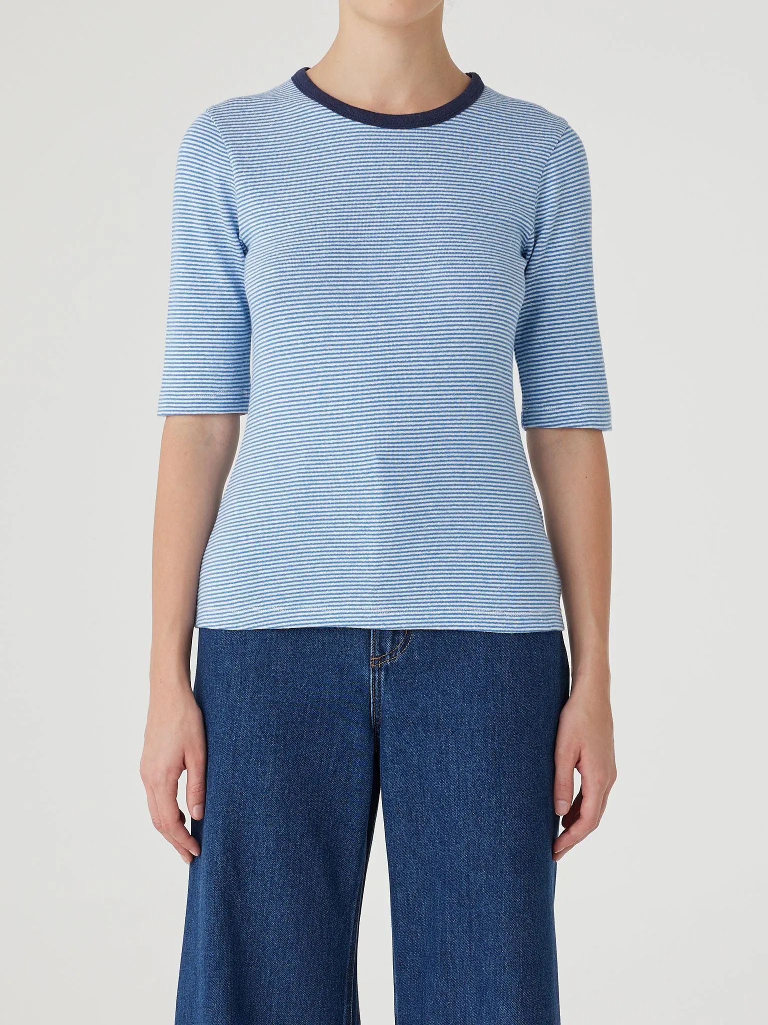 Brigitte Tee Marine Stripe sold by Nobody Denim