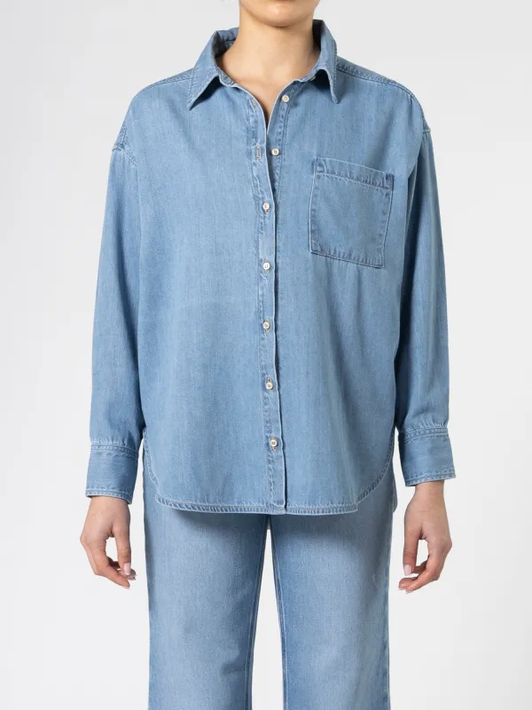 Tessa Shirt Perfect Blue sold by Nobody Denim