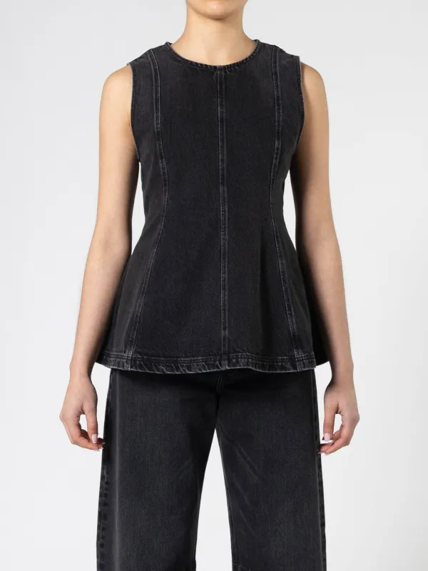 Lucille Denim Top Vintage Black sold by Nobody Denim