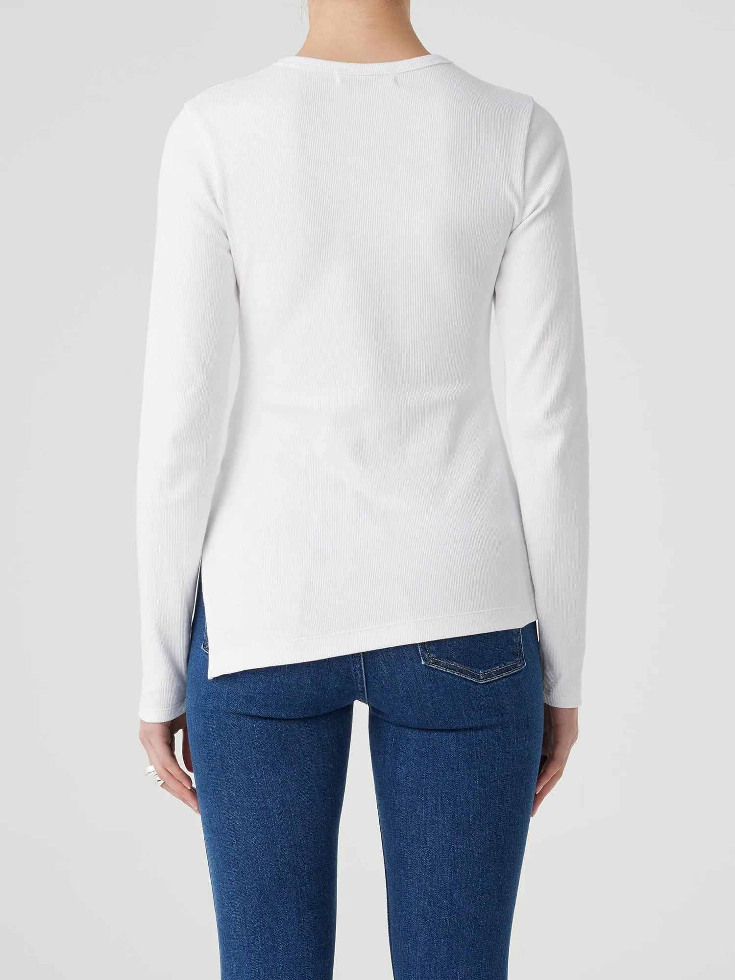 Asymmetrical Rib Top White sold by Nobody Denim product image thumbnail 3