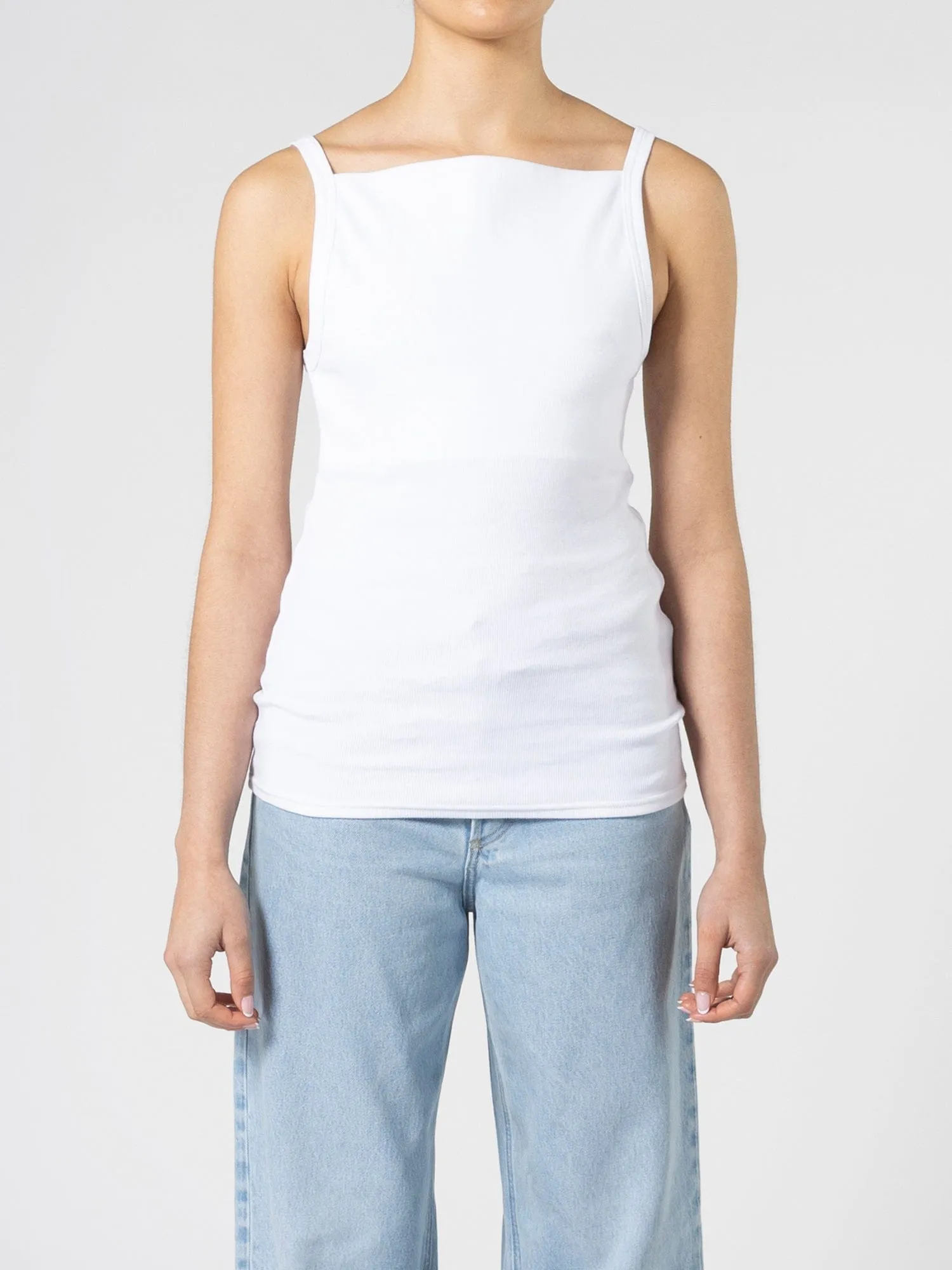 Lani Reversible Tank White sold by Nobody Denim
