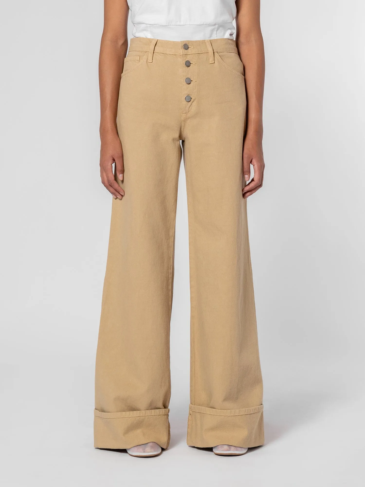 Carly Jean Cuffed Biscotti sold by Nobody Denim