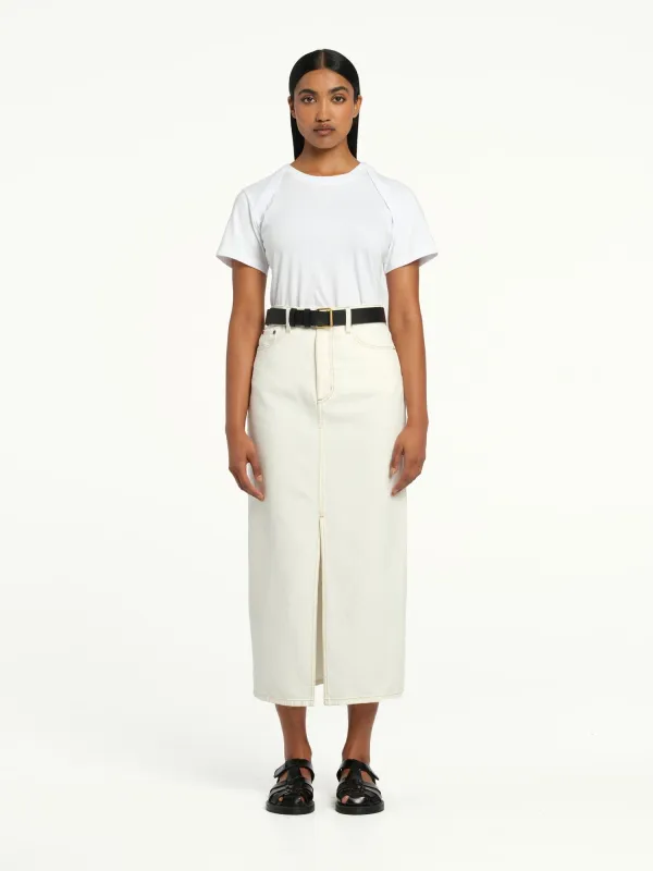 Avery Skirt Ivory sold by Nobody Denim