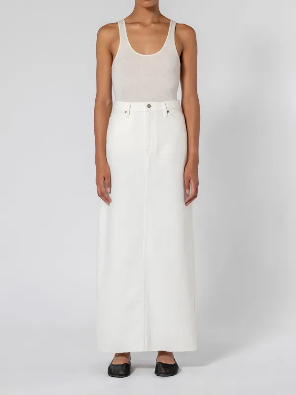 Roxanne Skirt Back Split Natural sold by Nobody Denim