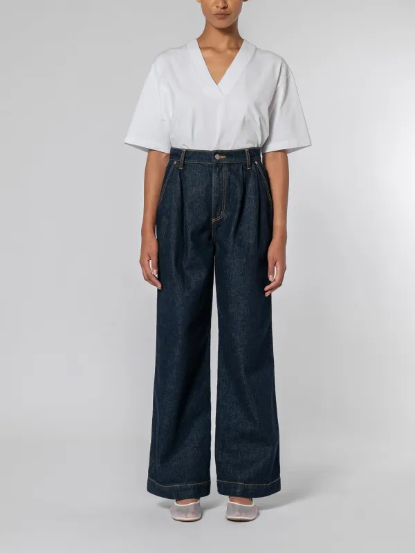 Pleat Jean Pure Blue sold by Nobody Denim