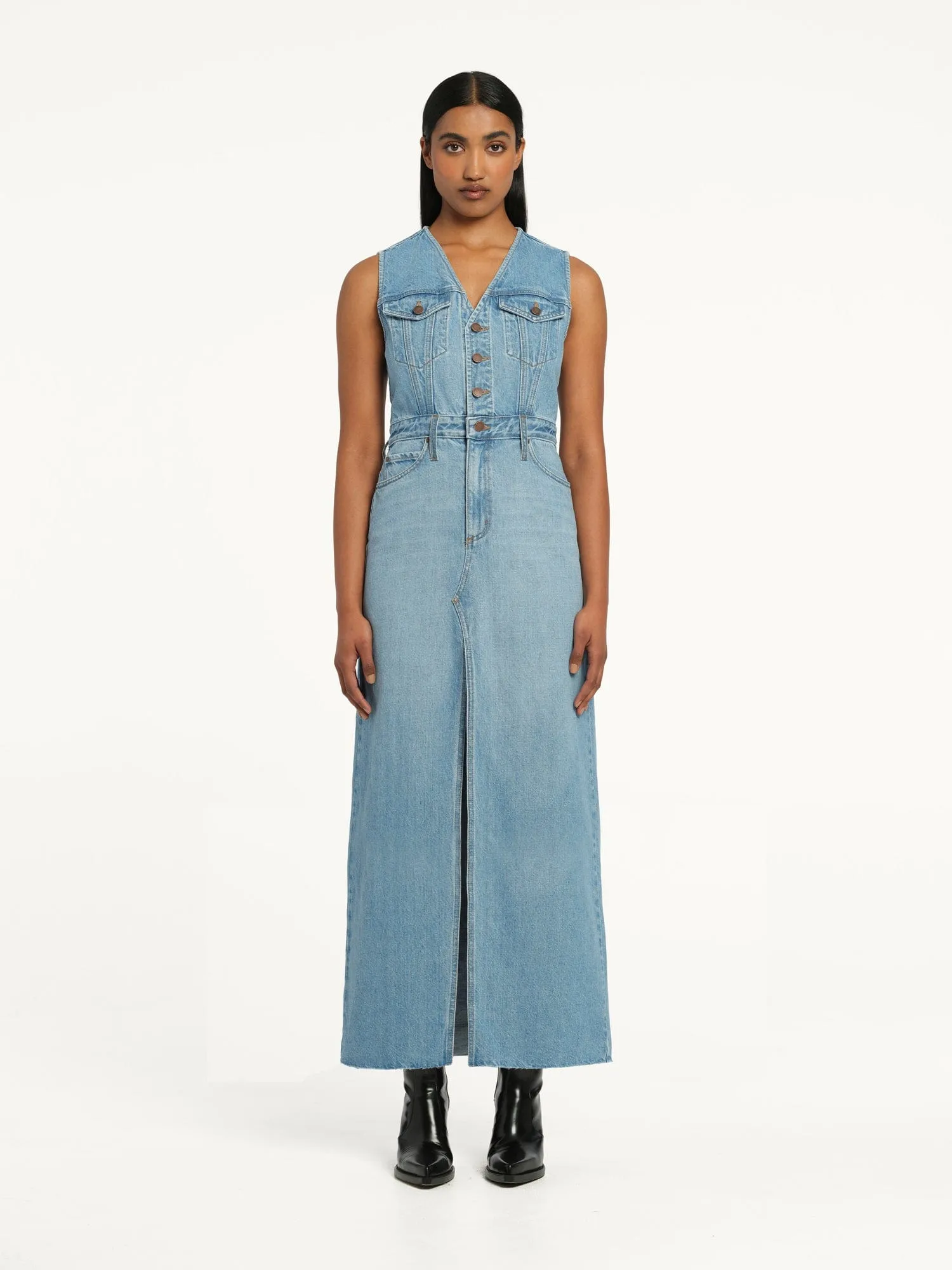 Roxanne Maxi Dress Saunter | Linen Denim sold by Nobody Denim product image thumbnail 2