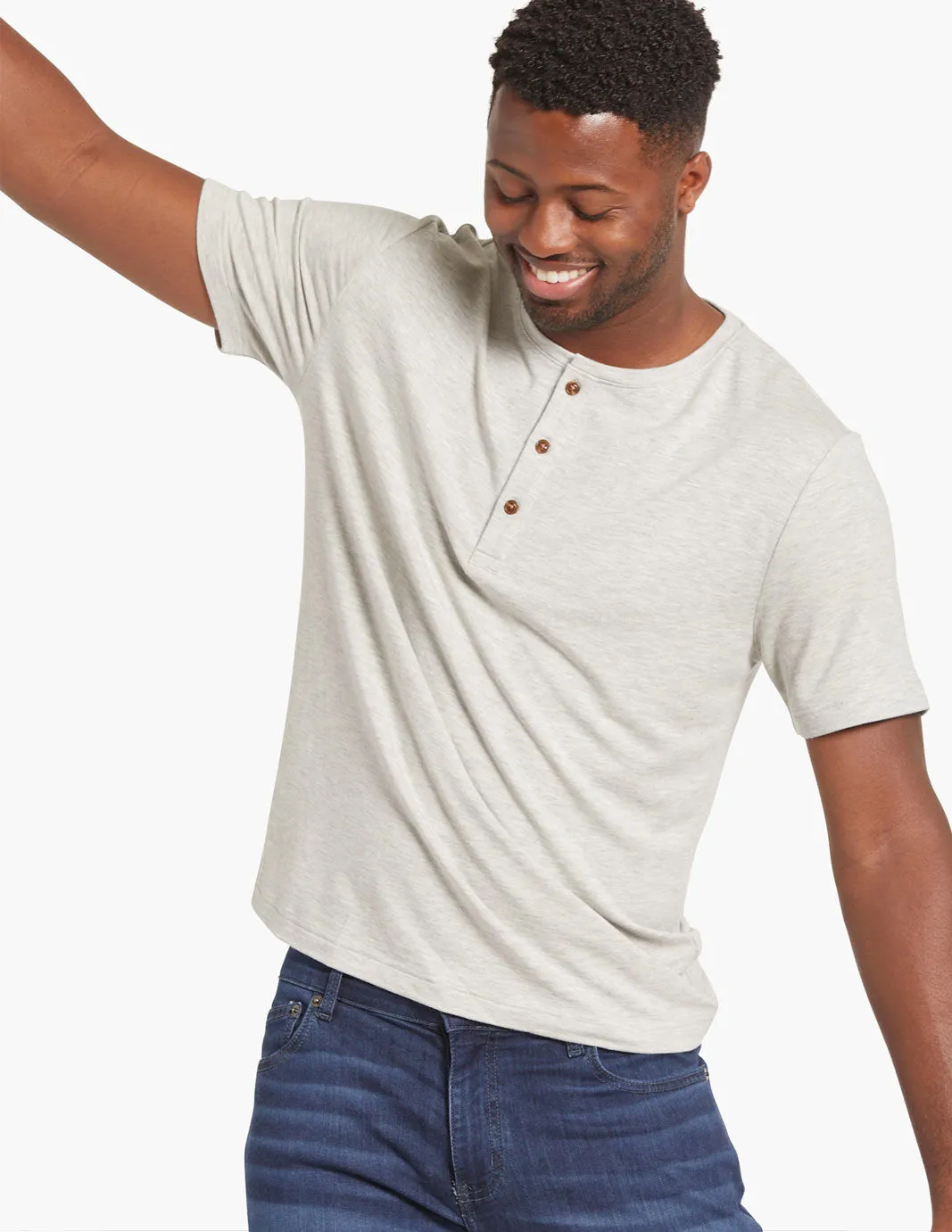 SMOKE CASHMERE HENLEY sold by Mugsy product image thumbnail 3