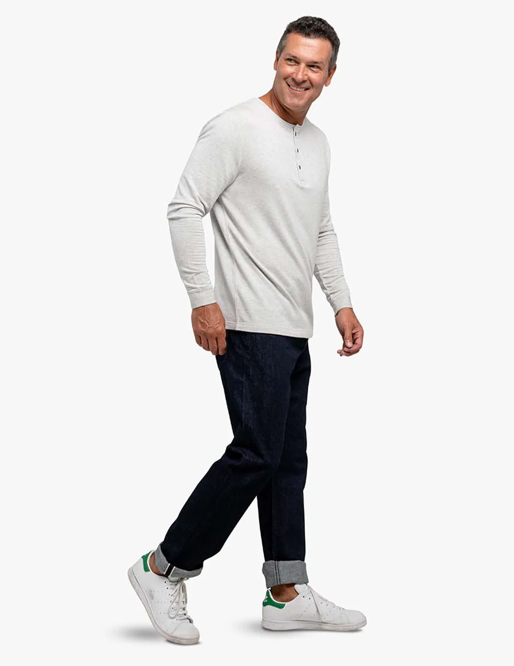 SMOKE CASHMERE LONG SLEEVE HENLEY sold by Mugsy product image thumbnail 5