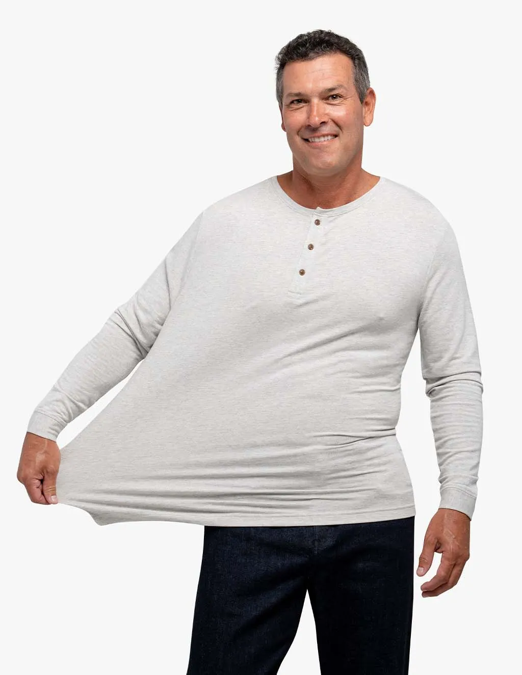 SMOKE CASHMERE LONG SLEEVE HENLEY sold by Mugsy product image thumbnail 4