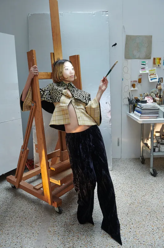 Erin Pant in Black Crushed Velvet sold by Batsheva