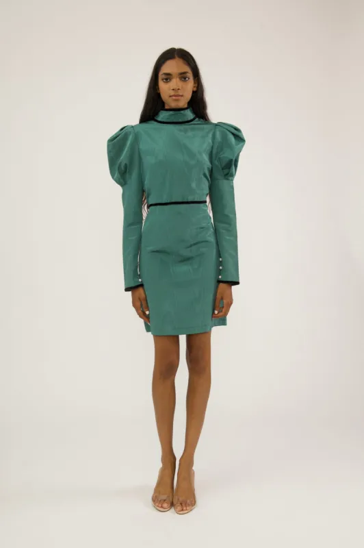 Sample Sale Tate Dress in Ocean Moiré made by Batsheva