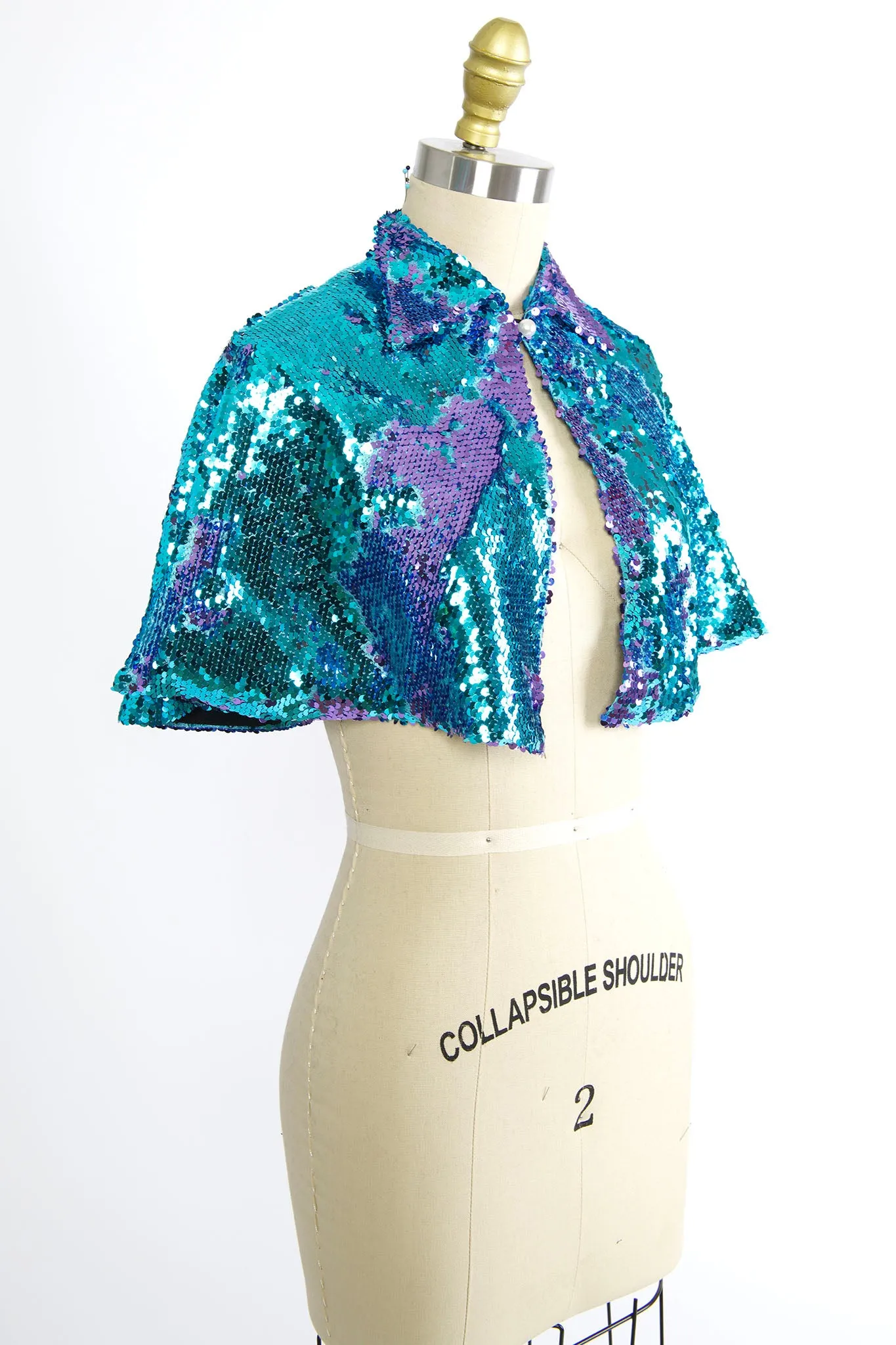 Synergy Cape in Cotton Candy Blue Flip Sequin sold by Batsheva