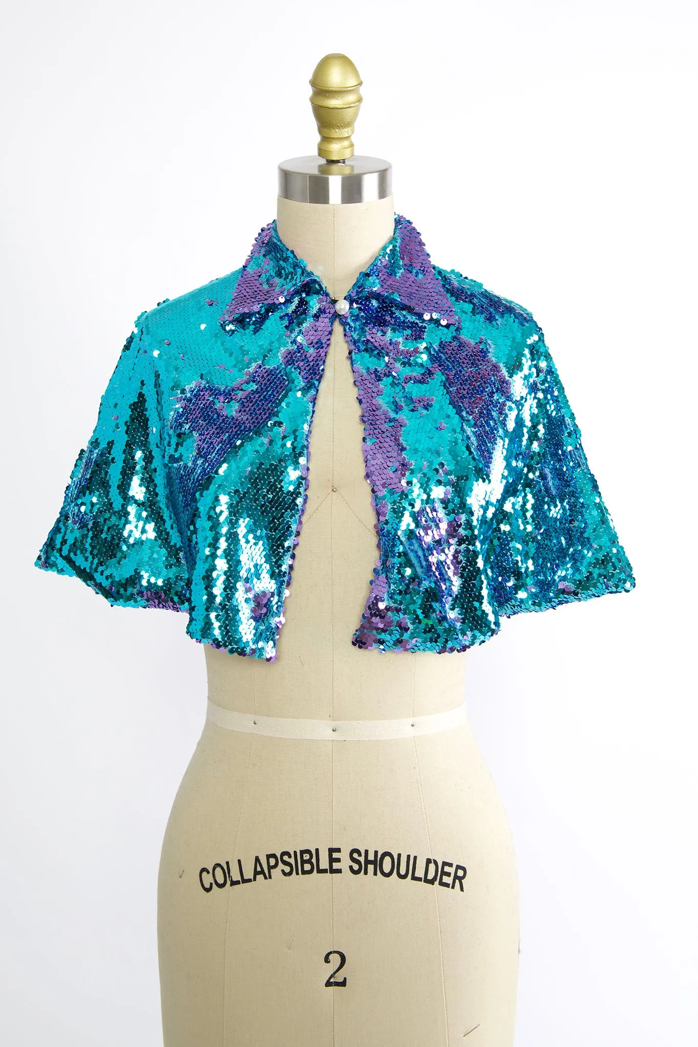 Synergy Cape in Cotton Candy Blue Flip Sequin sold by Batsheva product image thumbnail 2