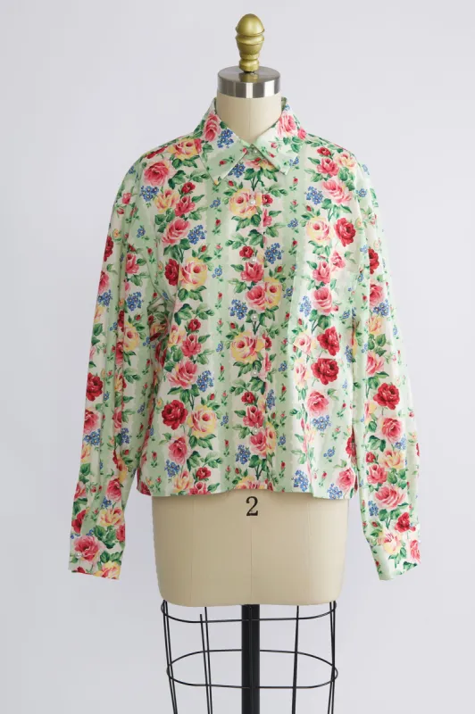 Button Up Shirt in Vintage Floral sold by Batsheva