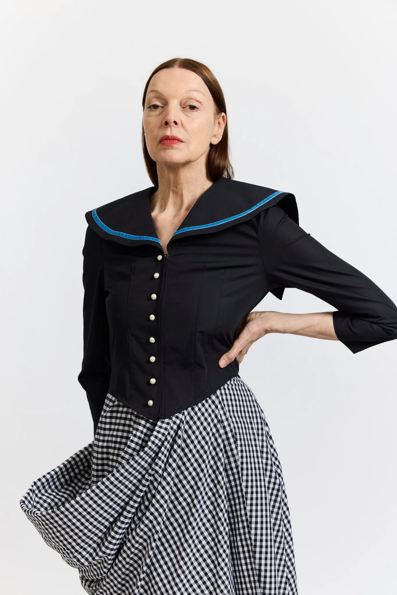 Skipper Blouse in Black Cotton Poplin sold by Batsheva product image thumbnail 3