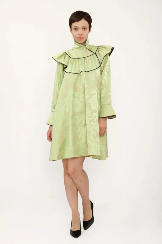 Racquel Dress in Lime Green Jacquard made by Batsheva