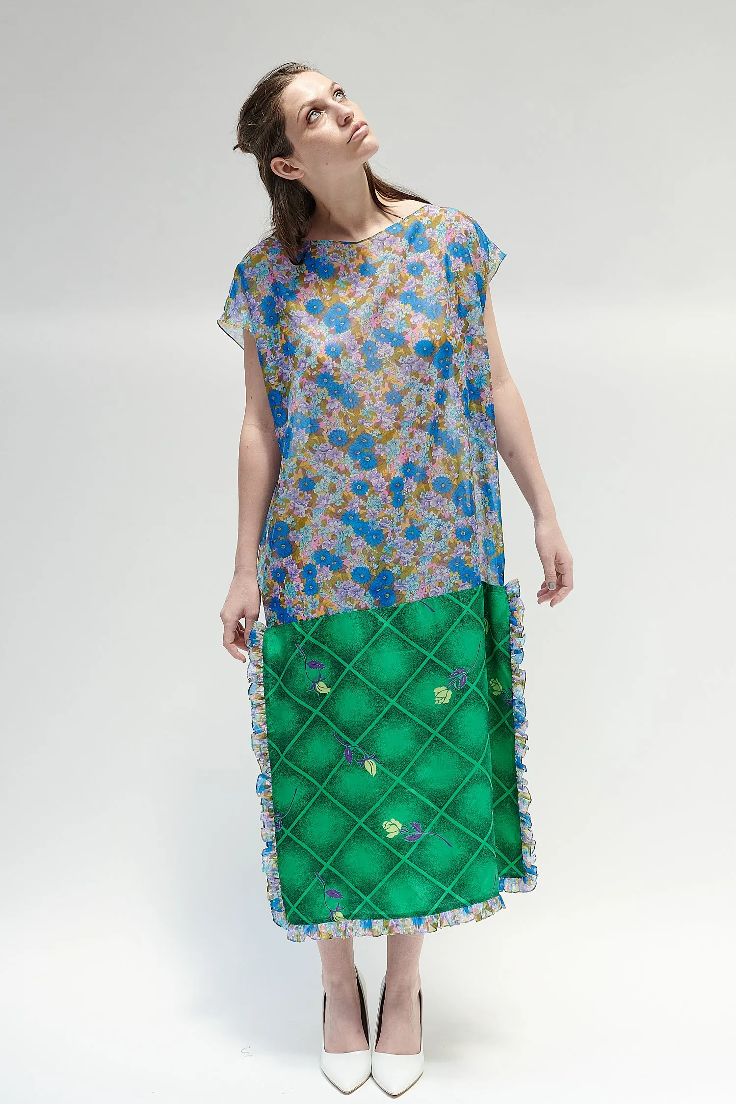 Caftan in Chiffon Floral Combo sold by Batsheva