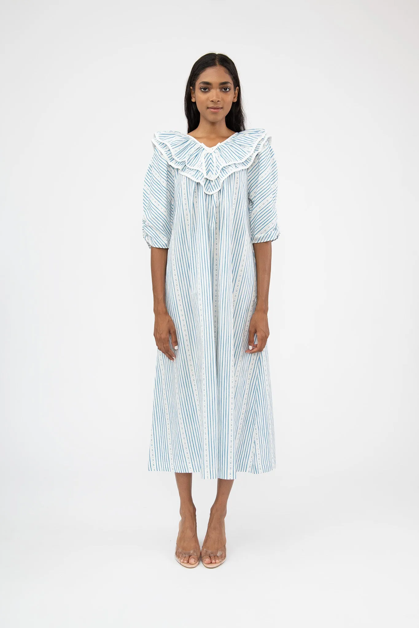 Victoria Housedress in Blue Stripe sold by Batsheva product image thumbnail 2