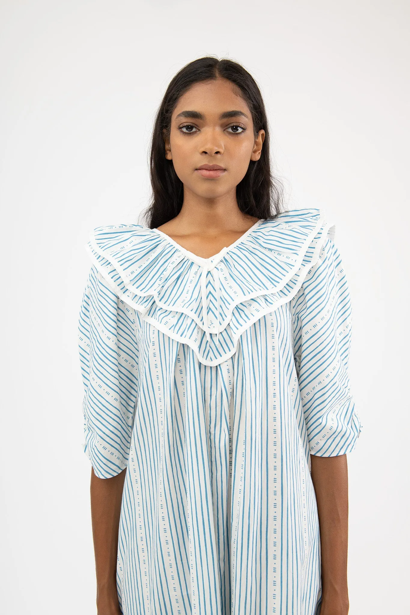Victoria Housedress in Blue Stripe sold by Batsheva product image thumbnail 4