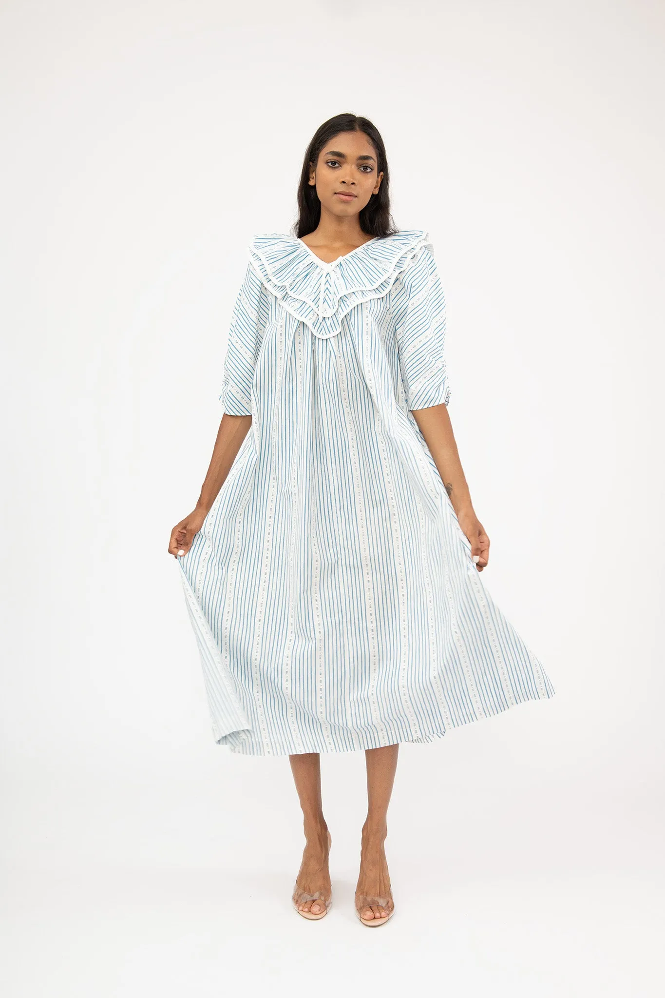 Victoria Housedress in Blue Stripe sold by Batsheva product image thumbnail 3