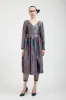 Vivienne Dress in Teal/Rust Stripe sold by Batsheva