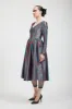 Vivienne Dress in Teal/Rust Stripe sold by Batsheva