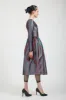 Vivienne Dress in Teal/Rust Stripe sold by Batsheva