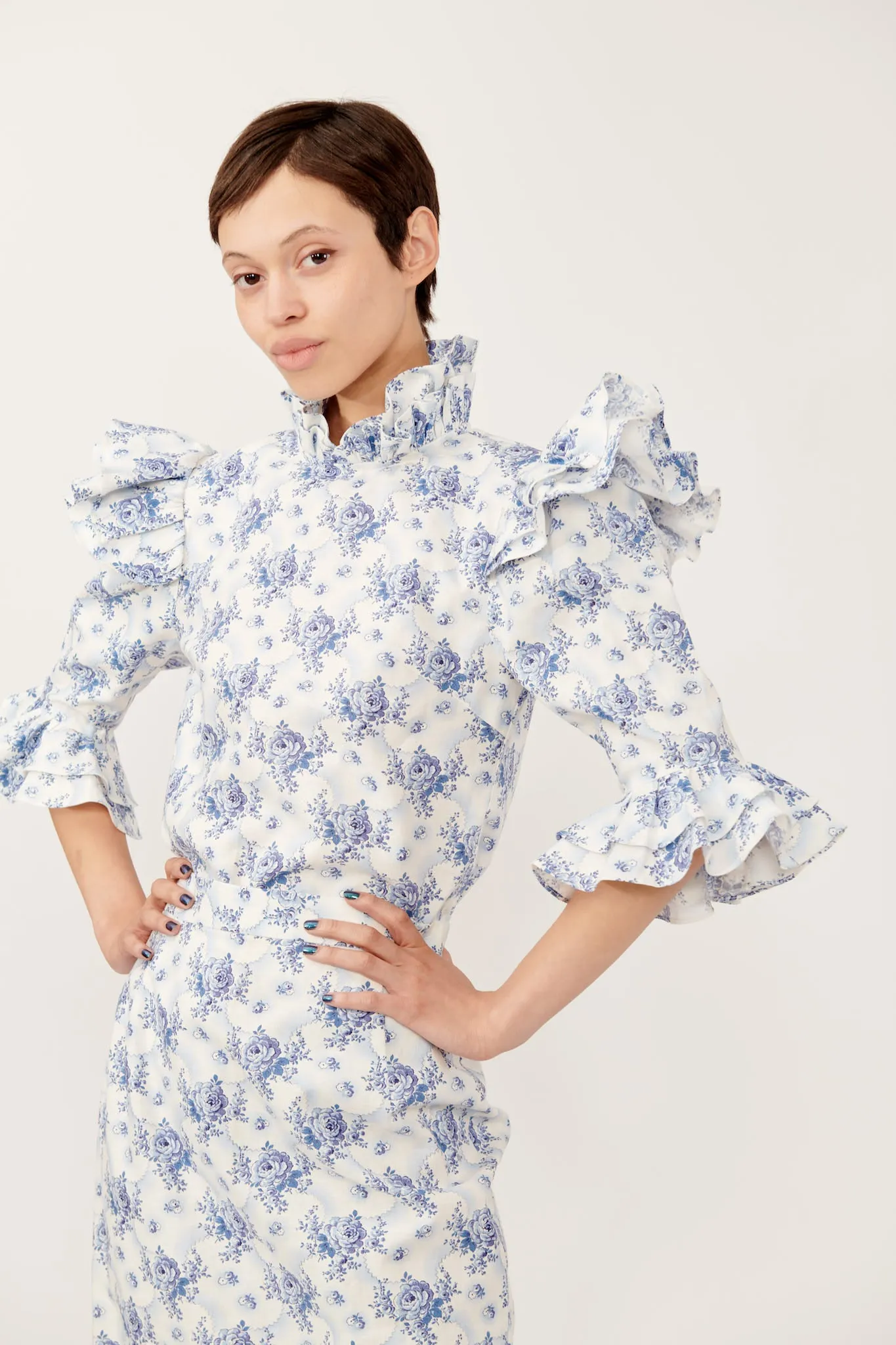 Antoinette Blouse in Vintage 1940's French Floral sold by Batsheva product image thumbnail 4