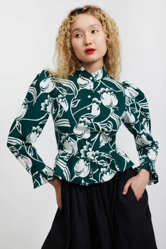 Grace Blouse in Forest Tulip sold by Batsheva