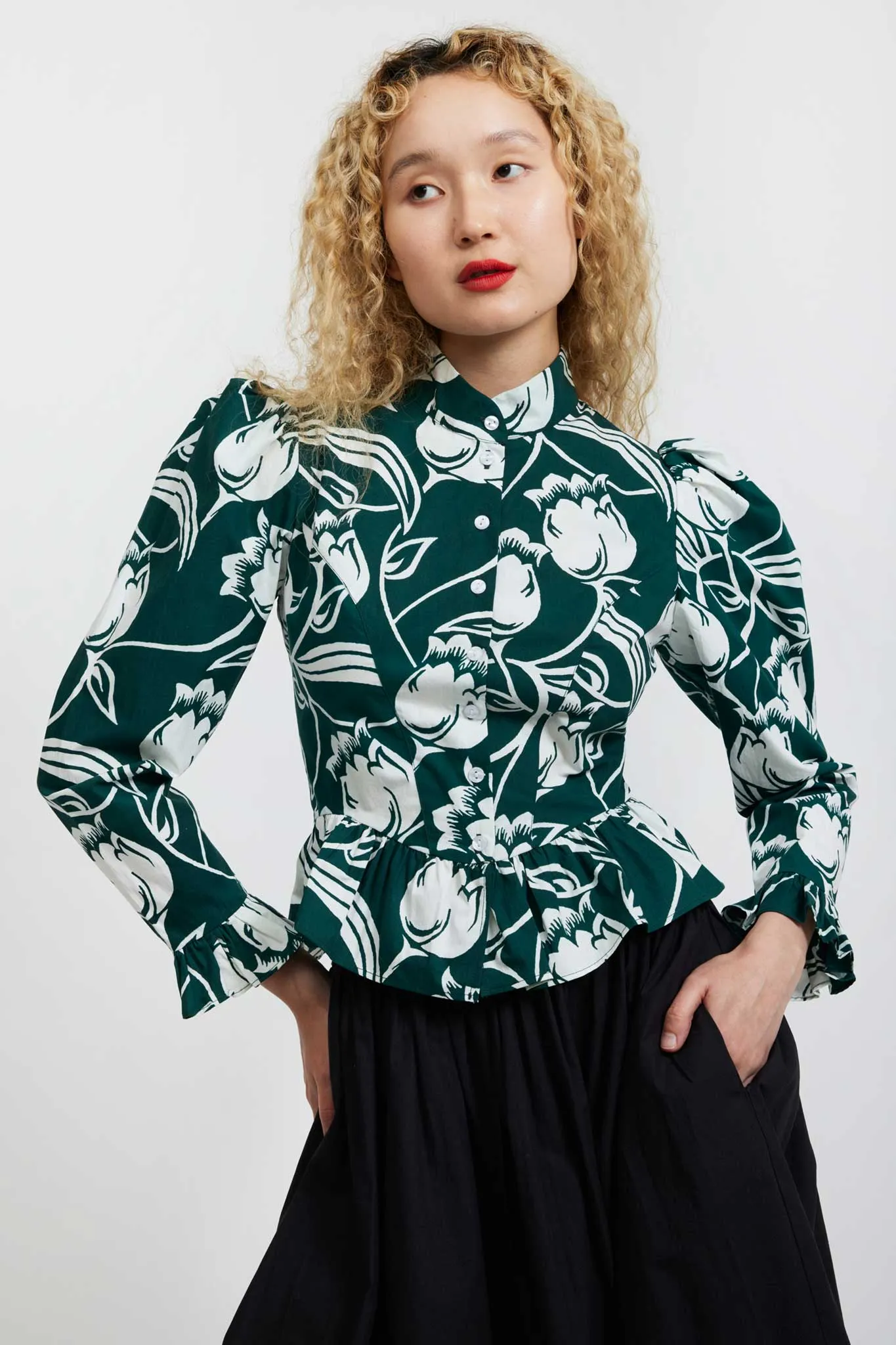 Grace Blouse in Forest Tulip sold by Batsheva
