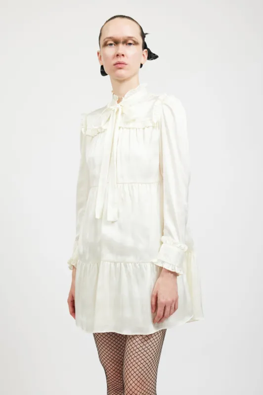 Mina Dress in Cream Satin sold by Batsheva