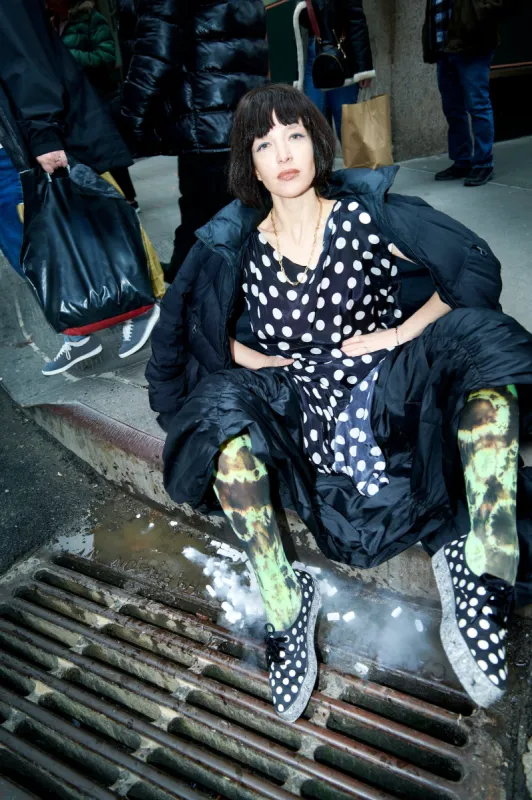 BATSHEVA KEDS POINT POLKA DOT BLACK/WHITE made by Batsheva