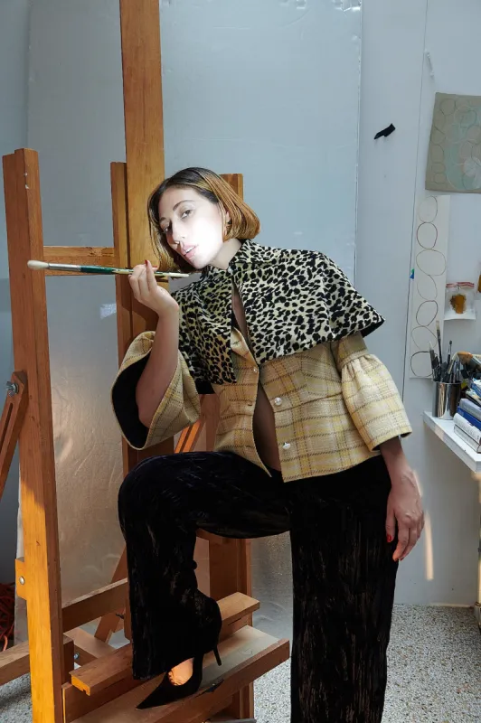 Synergy Cape in Leopard Velvet sold by Batsheva