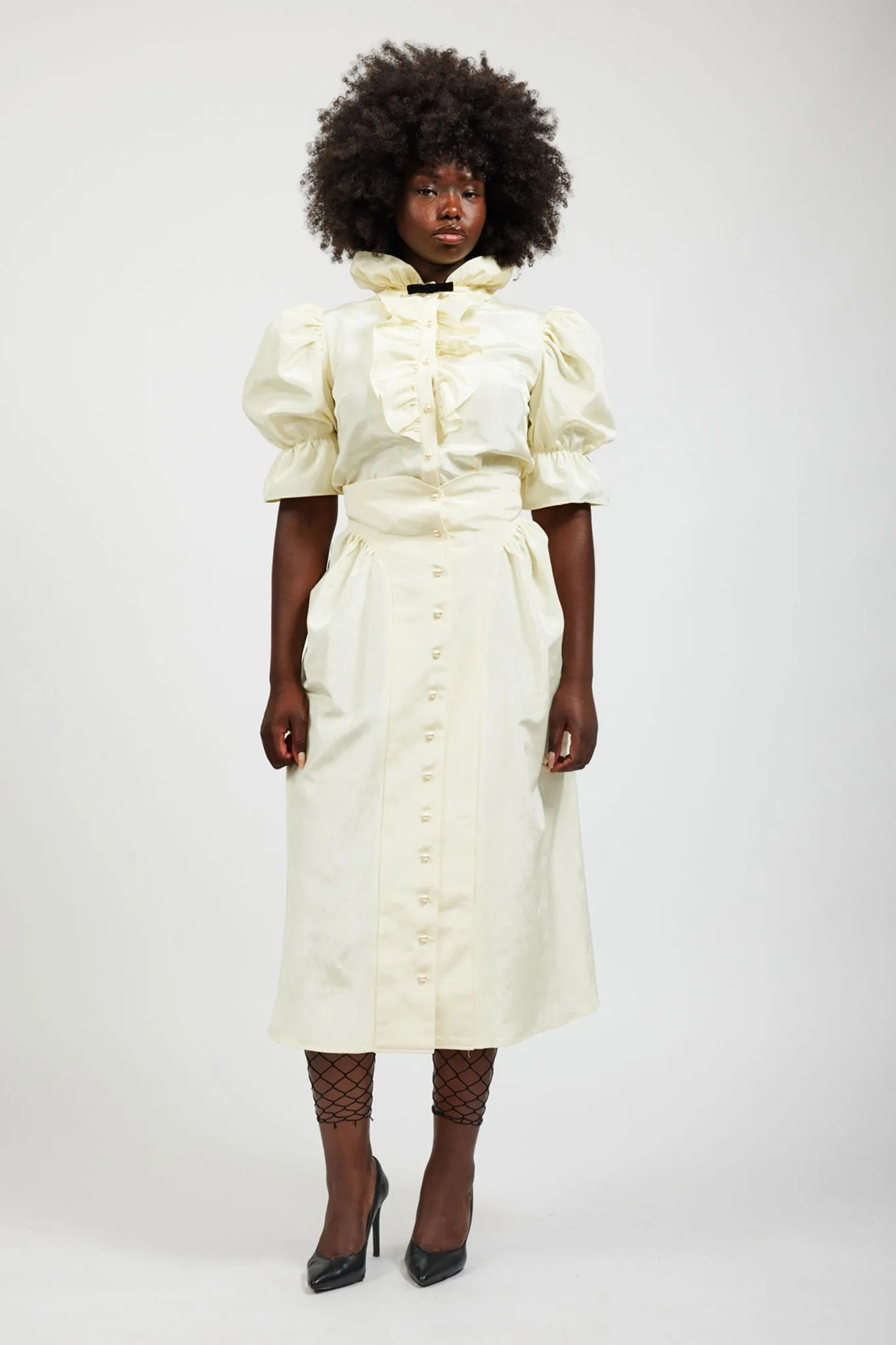 Lou Blouse in Cream Moiré sold by Batsheva product image thumbnail 2