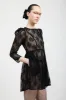 Square Neck Mini Prairie Dress in Black Lace sold by Batsheva