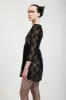 Square Neck Mini Prairie Dress in Black Lace sold by Batsheva