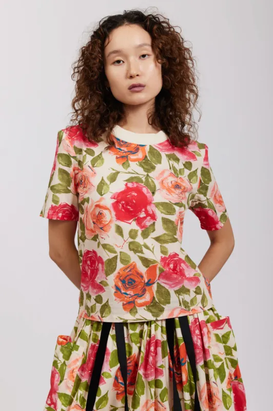 Laura Ashley x BATSHEVA Alaw Tee in Tea Rose sold by Batsheva